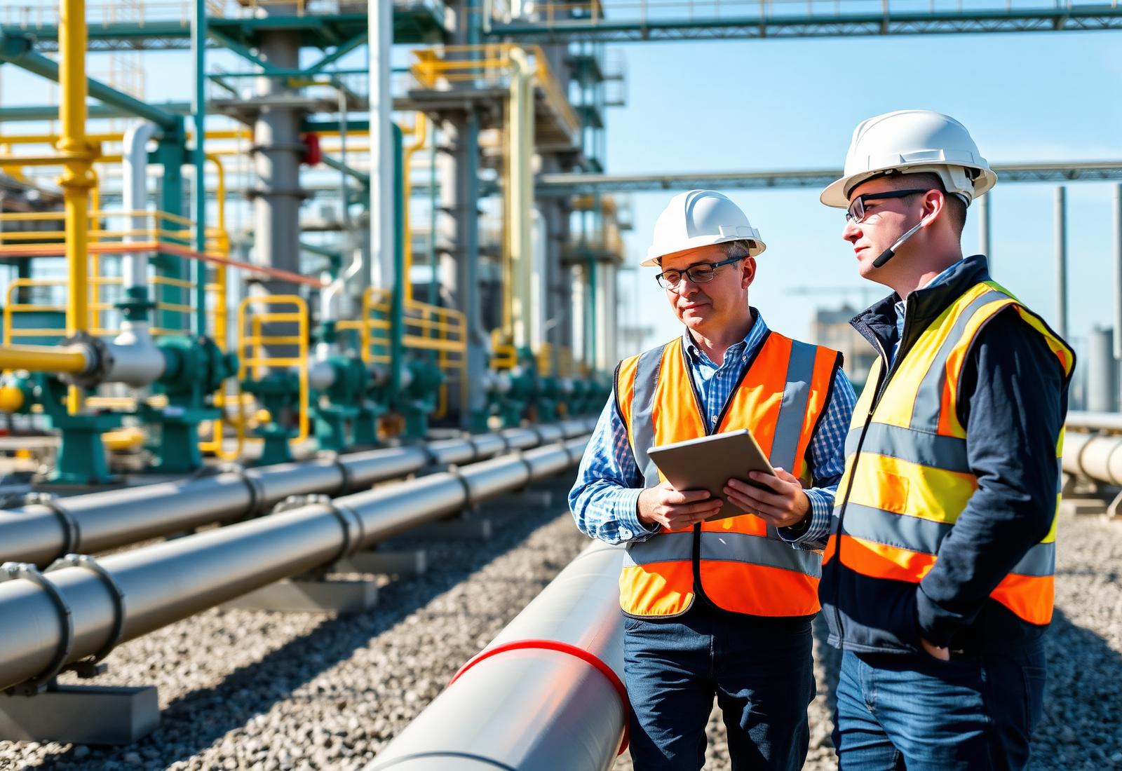 Engineers inspecting energy infrastructure