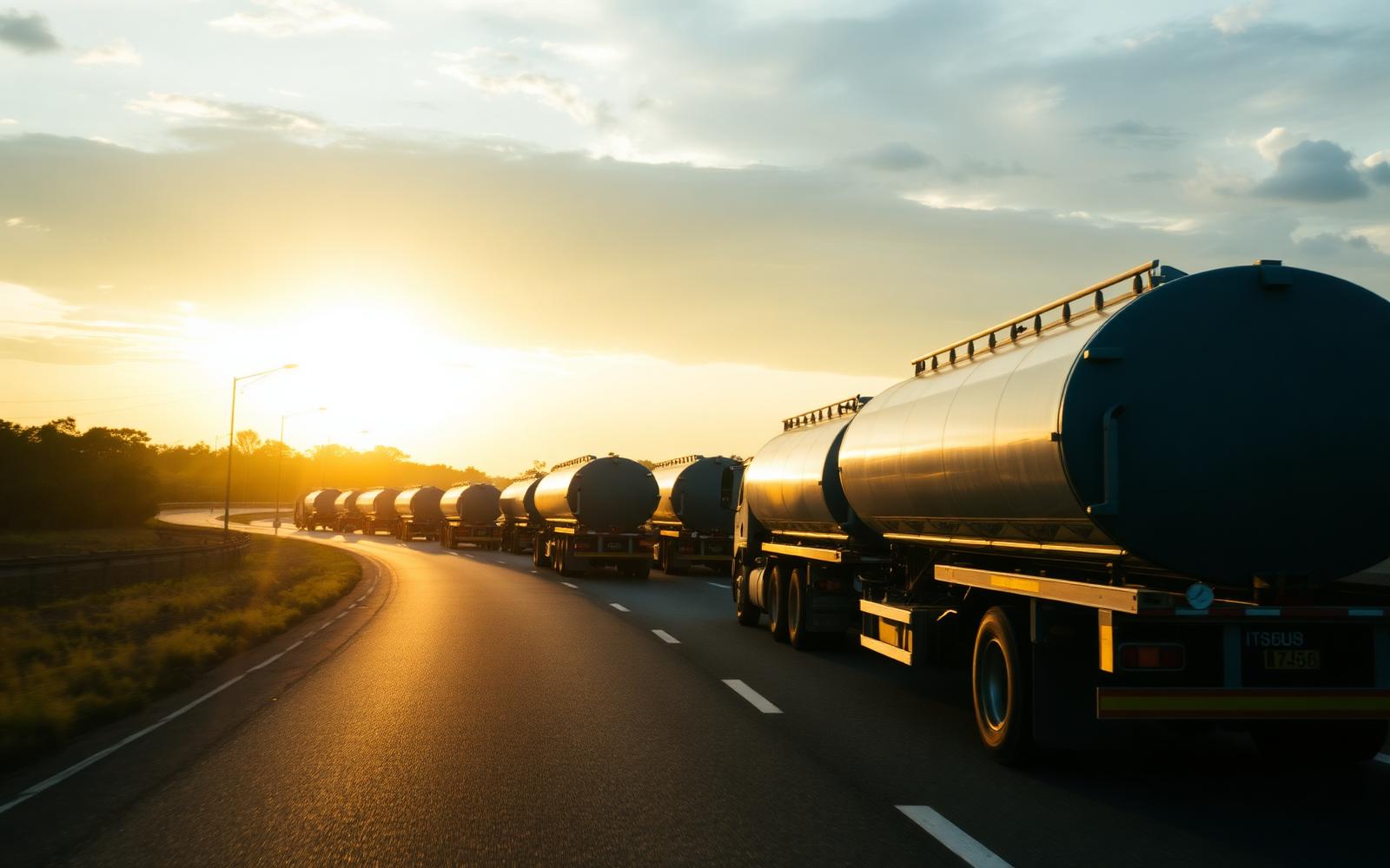 Fuel tanker logistics fleet